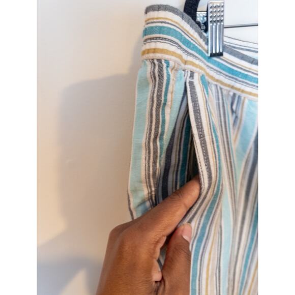 J. Jill NWT Aqua Beige Striped Linen Blend Pull-On Pants 3X - Picture 4 of 7